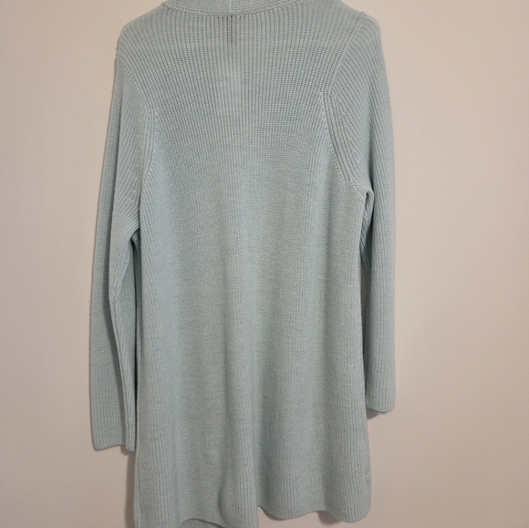 Eileen Fisher Extra Fine Merino Wool Long Cardigan In Clearwater Blue NEW - Picture 5 of 6